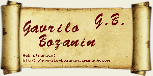 Gavrilo Božanin vizit kartica